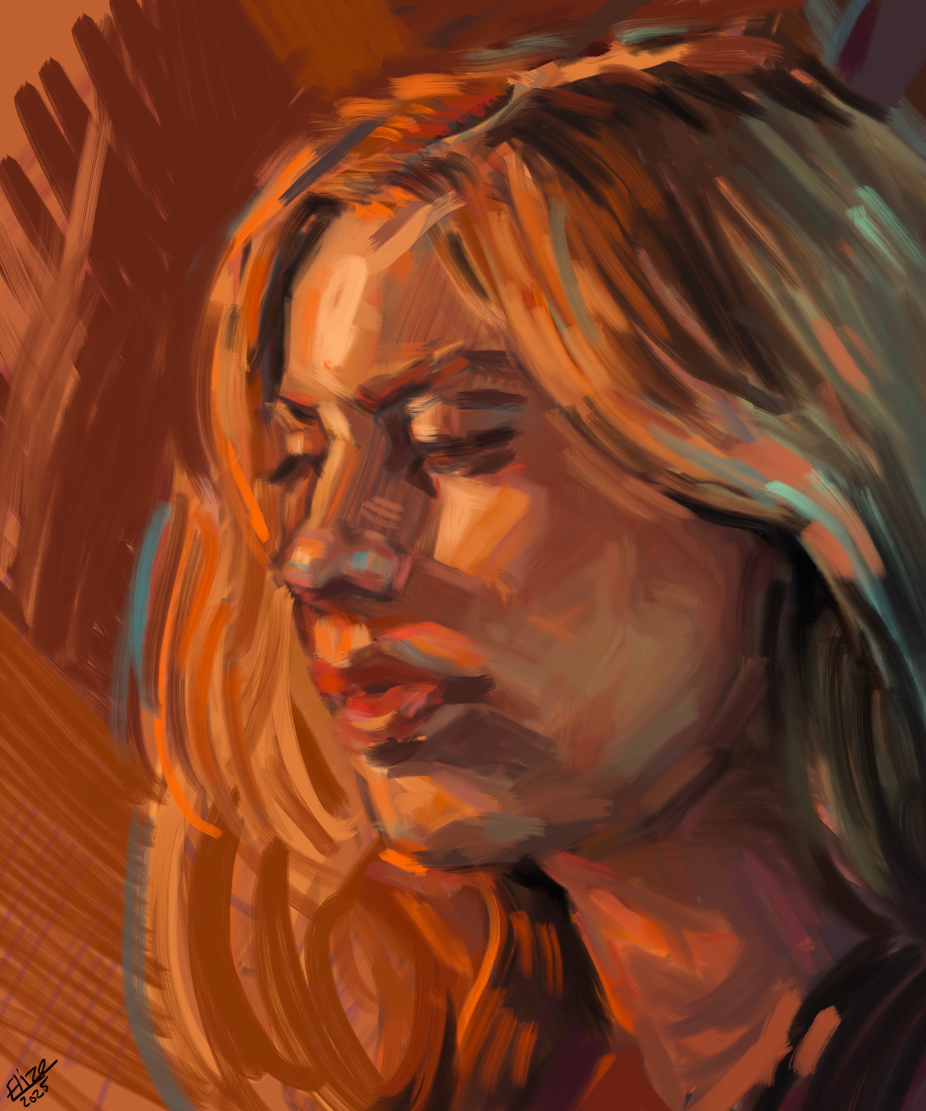 Warm Portrait Study — digital art by Elize McKelvey