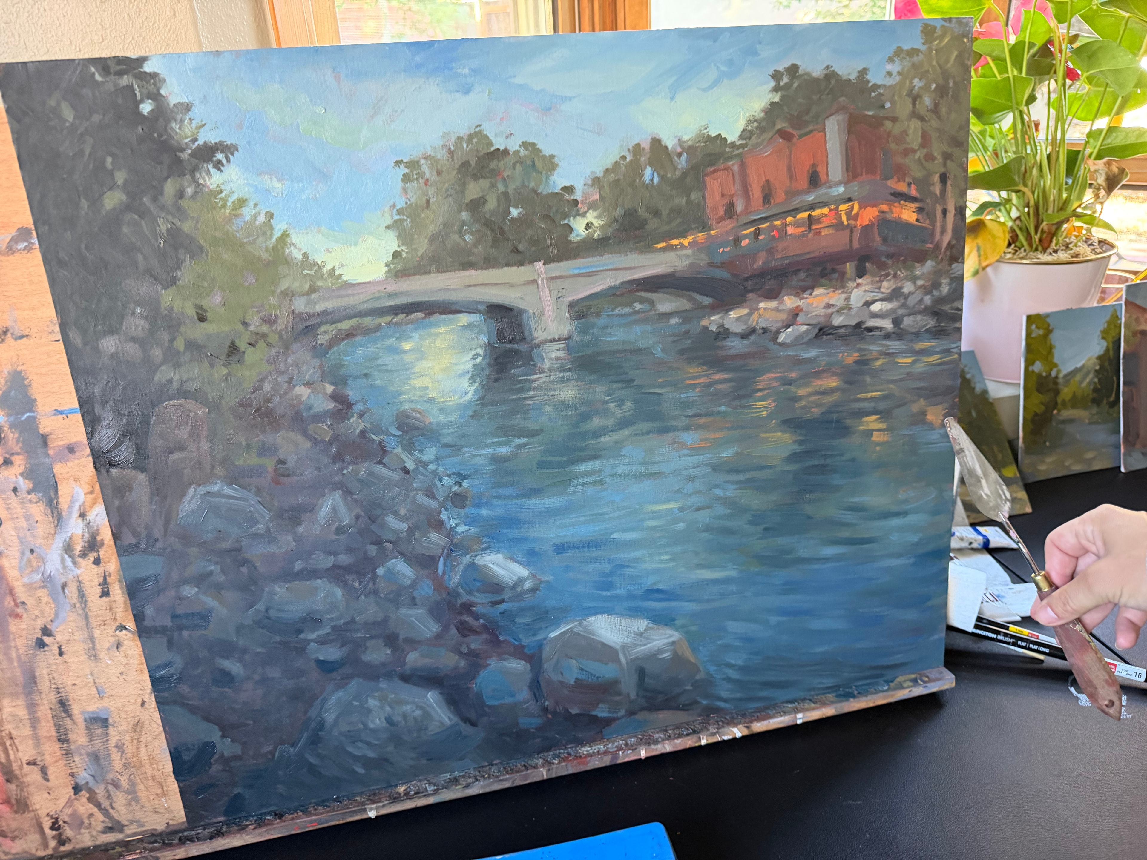 River Bridge — oil painting by Elize McKelvey
