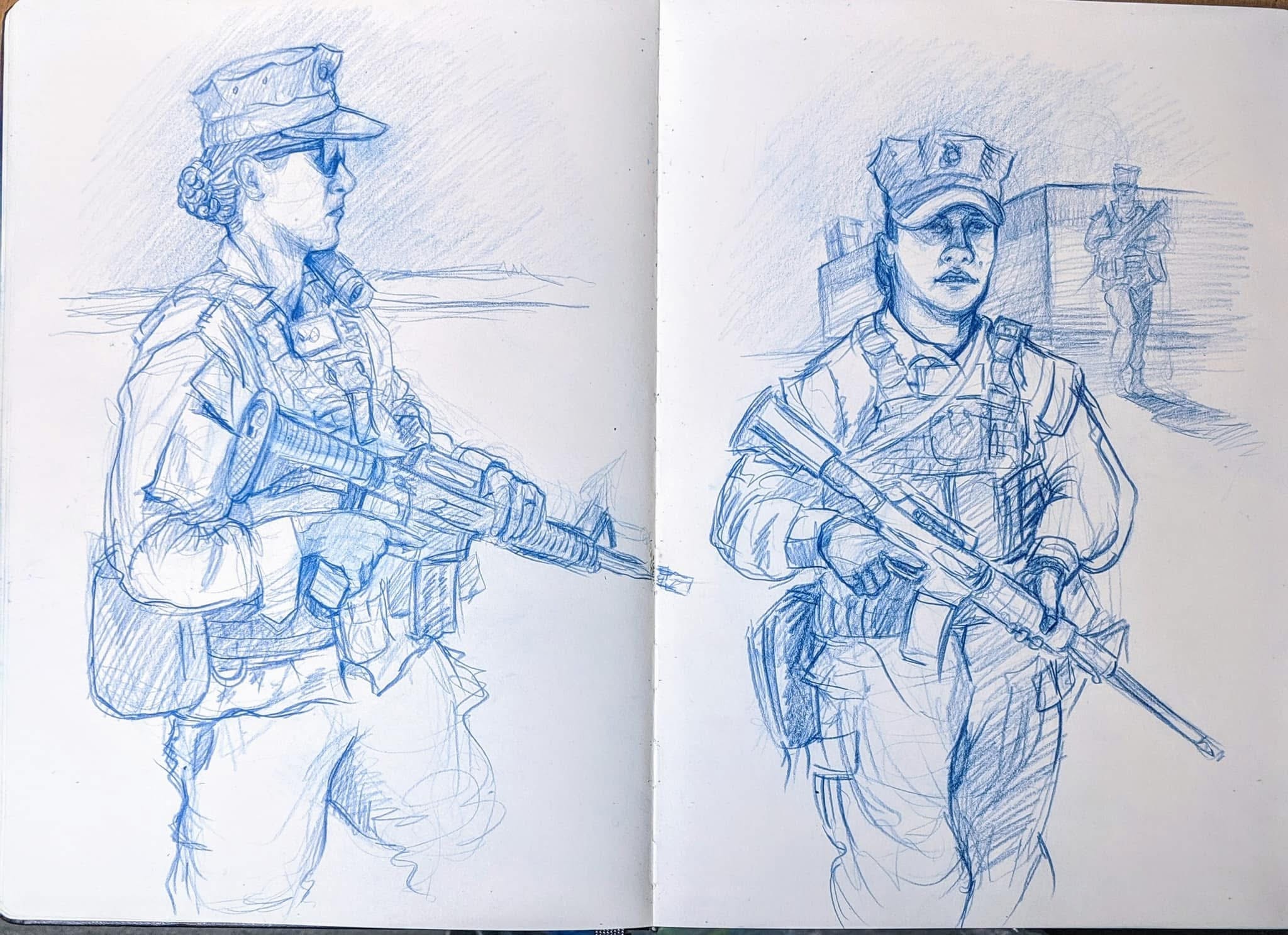 Female Marines with Rifles