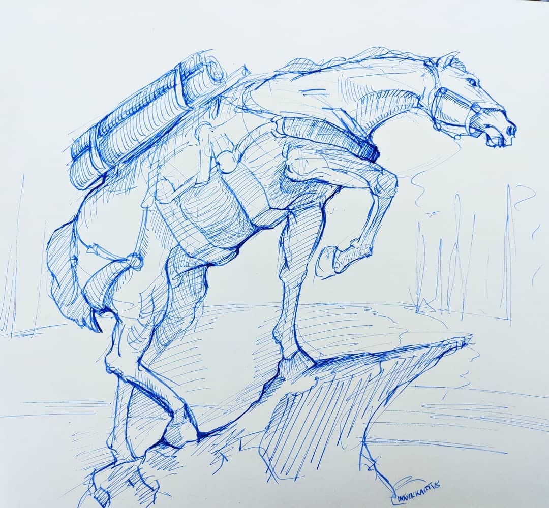 Location Sketch — Nib Blue Ink