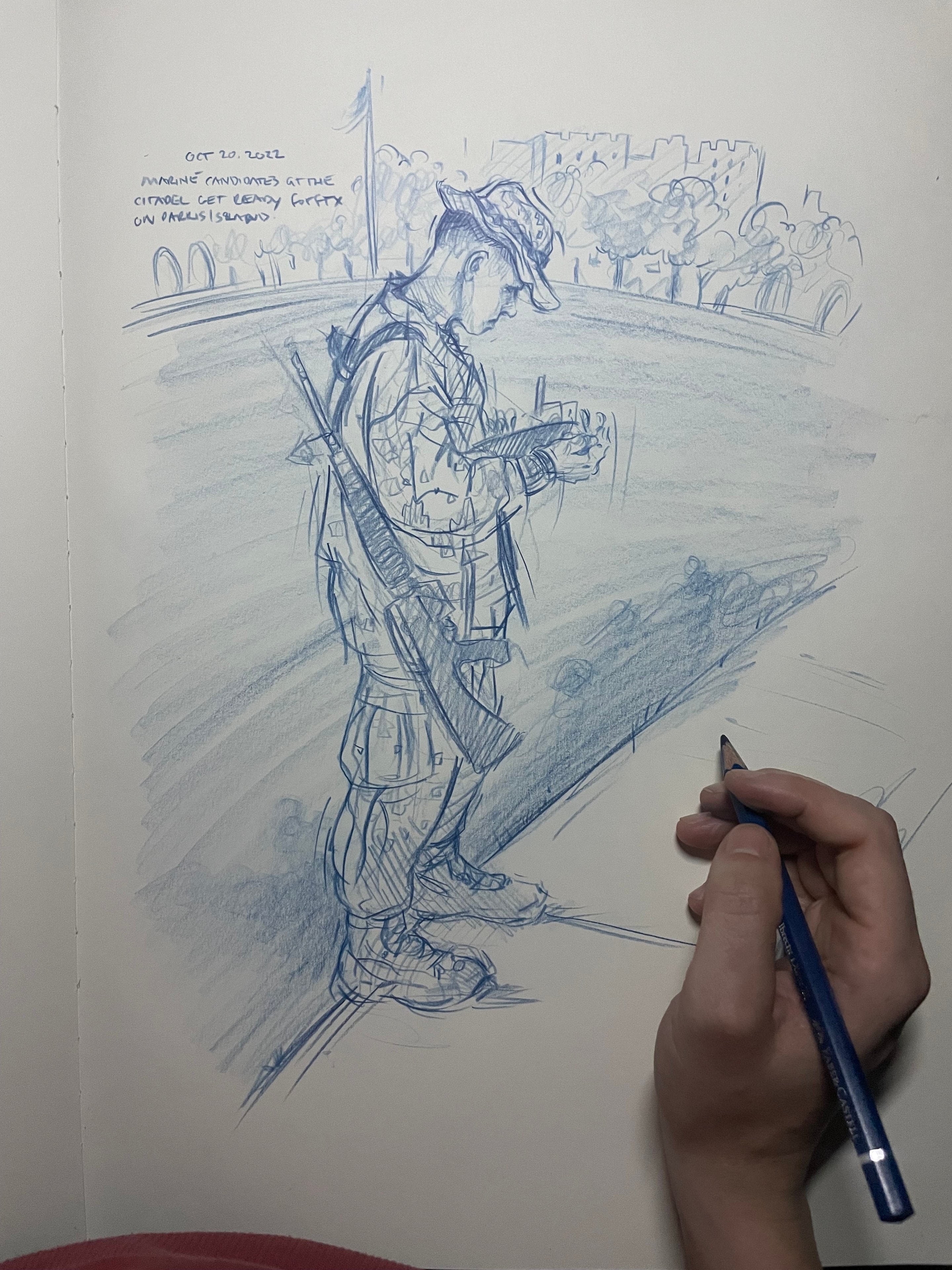 Soldier in Armor — Ink Sketch
