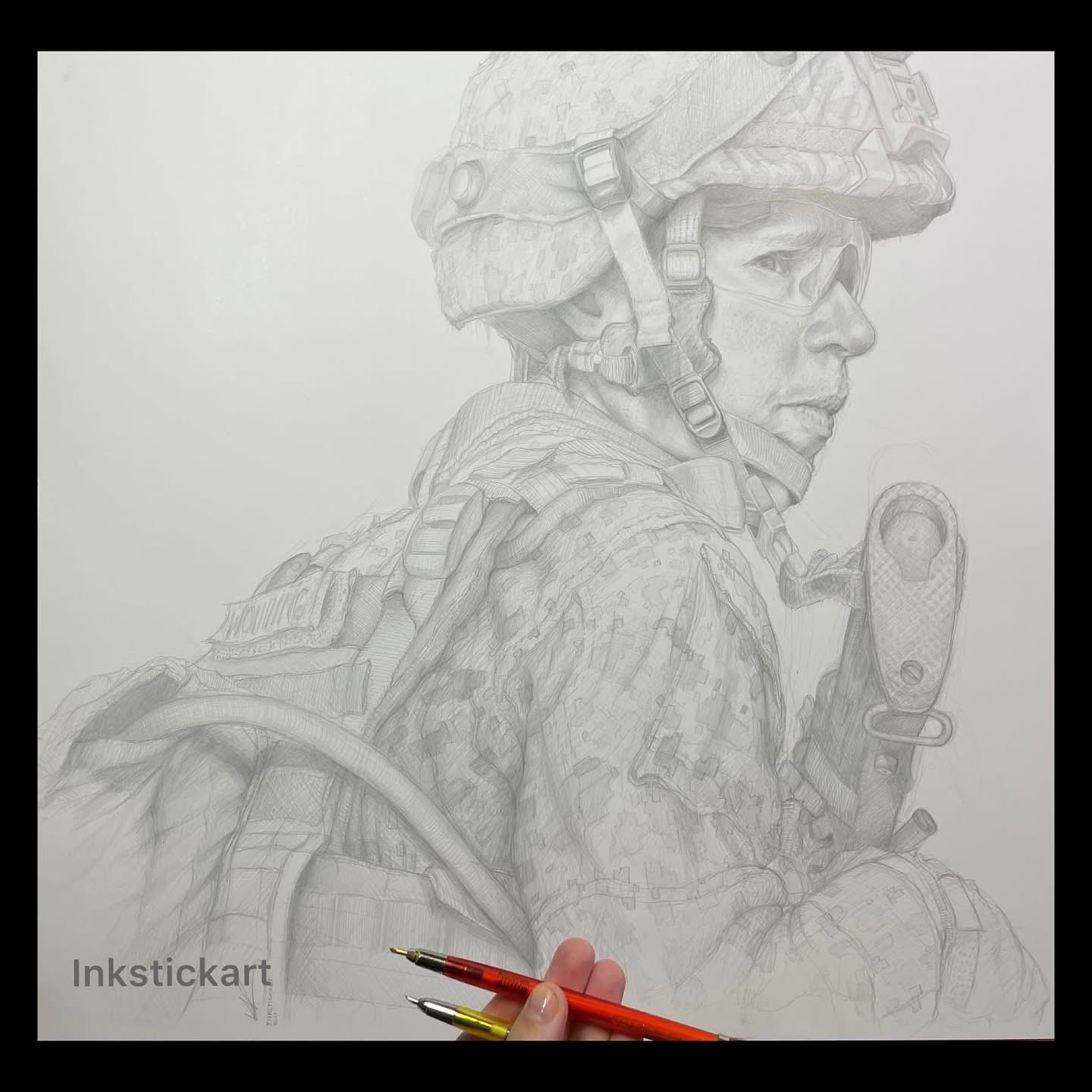 Soldier Portrait — Helmet Profile