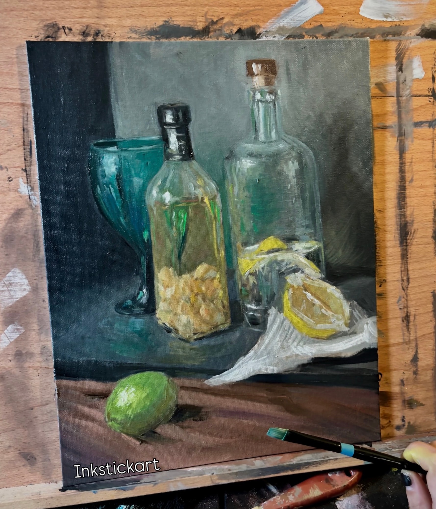 Bottles & Citrus — artwork by Elize McKelvey